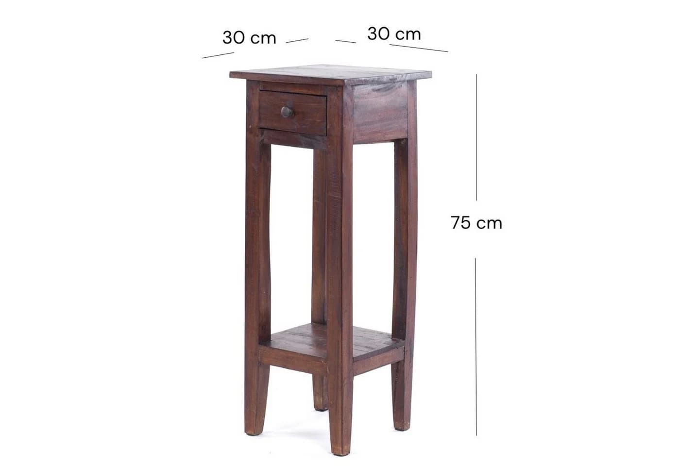 DESIGN DELIGHTS Telefontisch Napoleon Vintage Altholz Beistelltisch