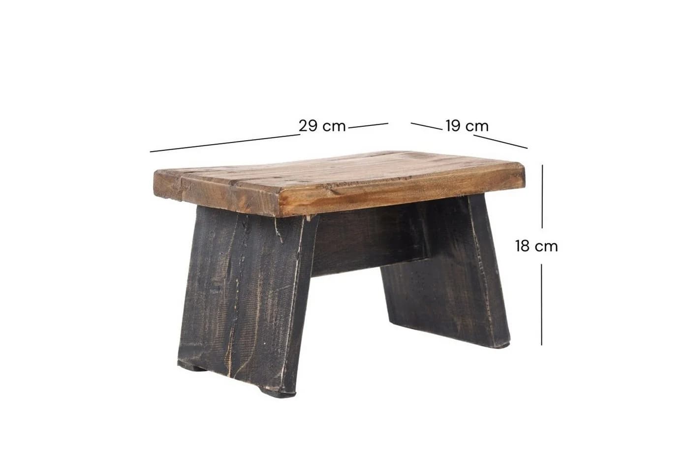 DESIGN DELIGHTS Hocker SCHEMEL Vintage Holz Schwarz-Natur