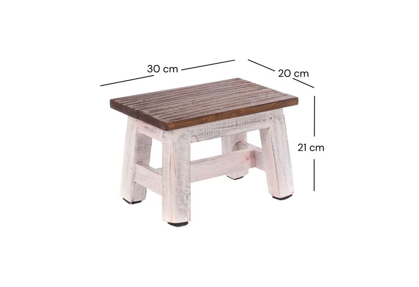 DESIGN DELIGHTS Hocker FUSSHOCKER Monte Vintage-Holz