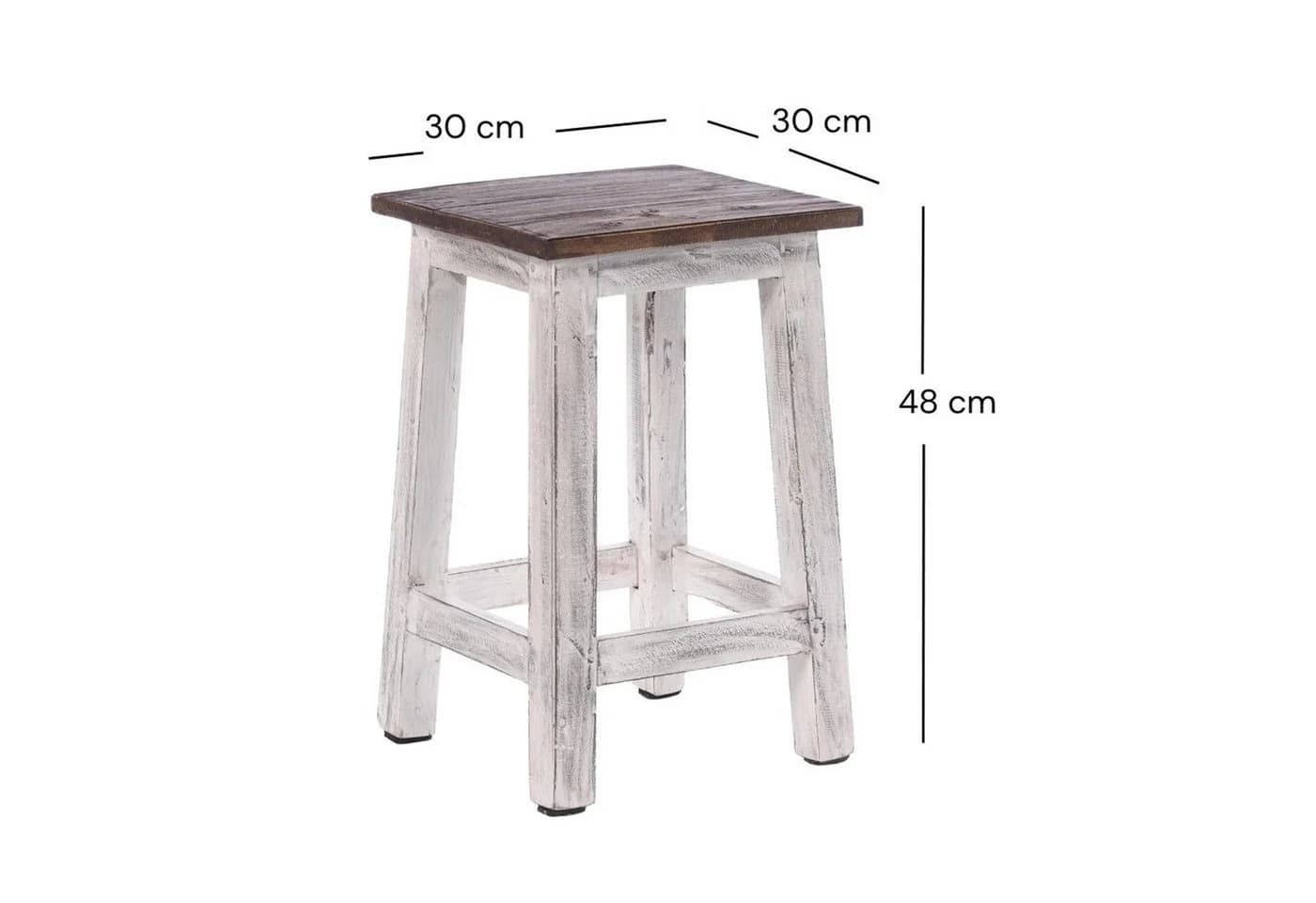 DESIGN DELIGHTS Hocker MADERO Rustikal Altholz Massivholz