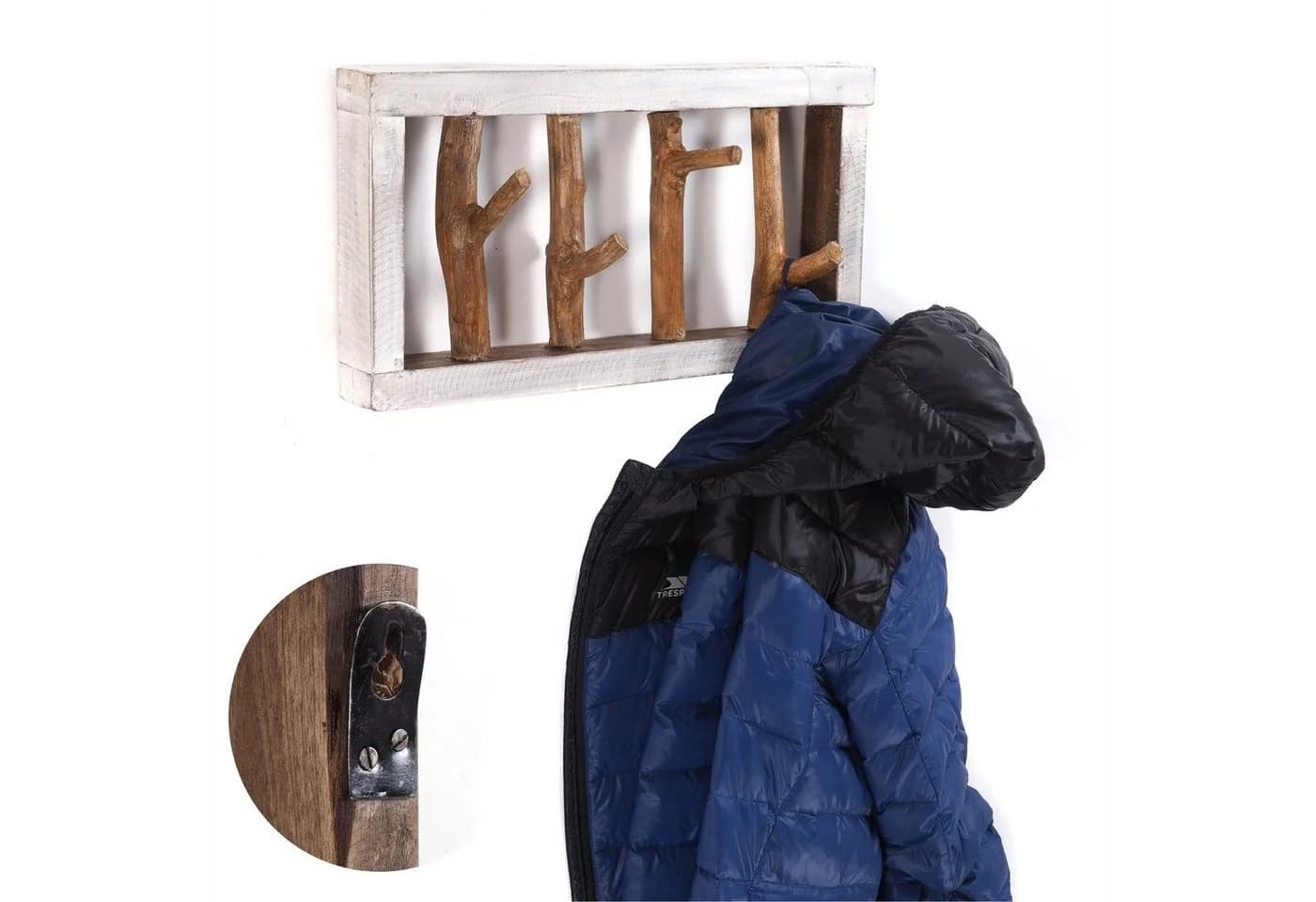 DESIGN DELIGHTS Wandgarderobe Treibholz 4 Haken 45x23 cm - Bild 3