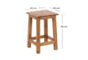 DESIGN DELIGHTS Hocker MADERO Rustikal Massivholz Honigfarben Bild 1
