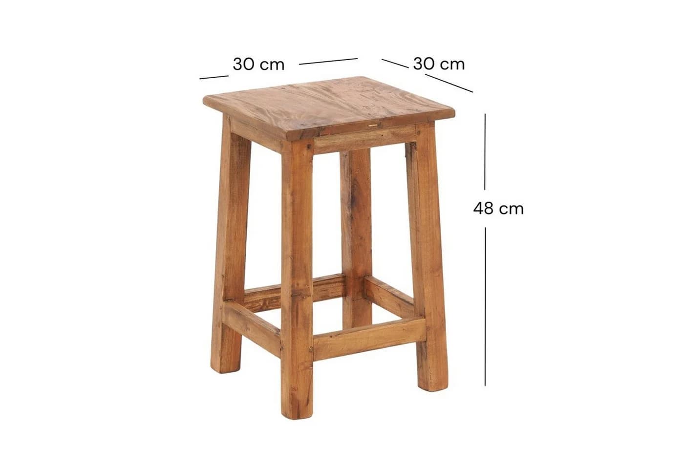 DESIGN DELIGHTS Hocker MADERO Rustikal Massivholz Honigfarben