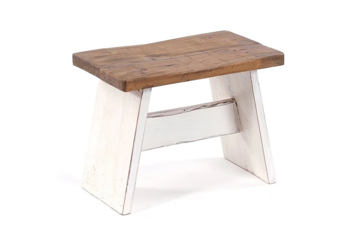 DESIGN DELIGHTS Hocker SCHEMEL 40 Altholz massiv weiß - Bild 2