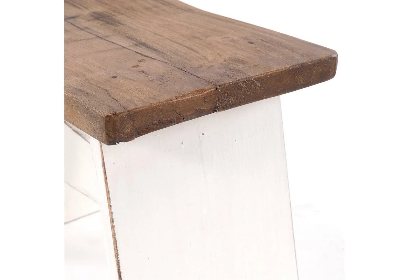 DESIGN DELIGHTS Hocker SCHEMEL 40 Altholz massiv weiß - Bild 5