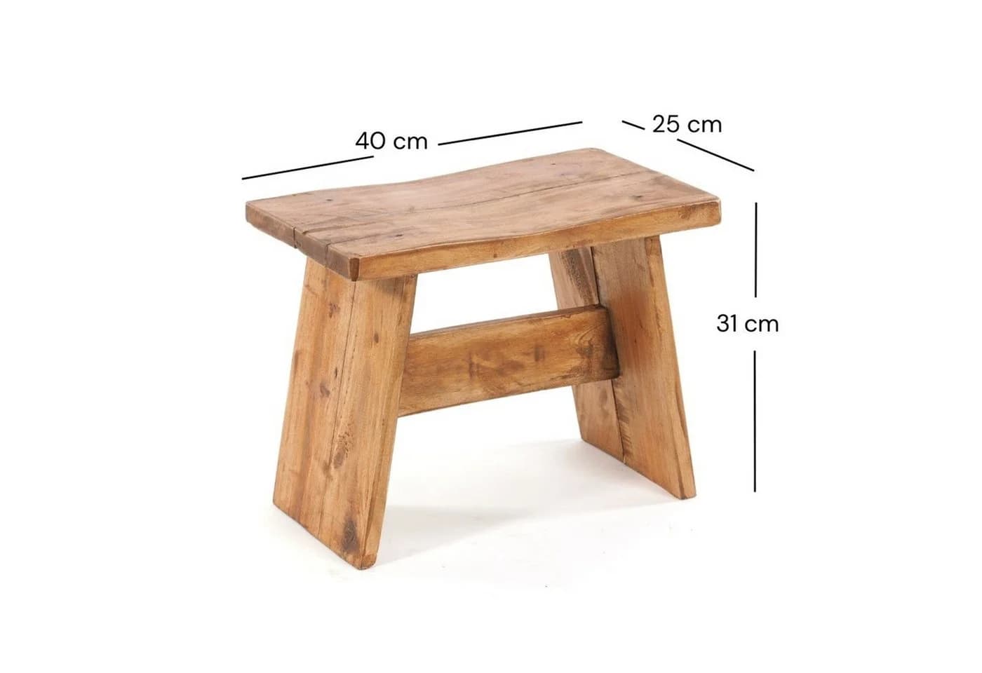 DESIGN DELIGHTS Hocker SCHEMEL 40 Rustikal Vintage Altholz