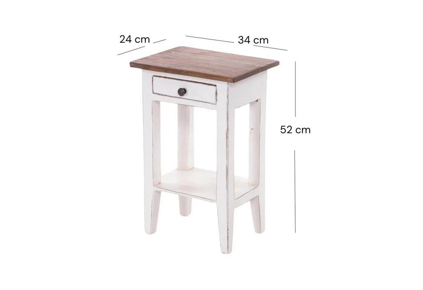 DESIGN DELIGHTS Beistelltisch PLANTA Vintage Holz Schublade