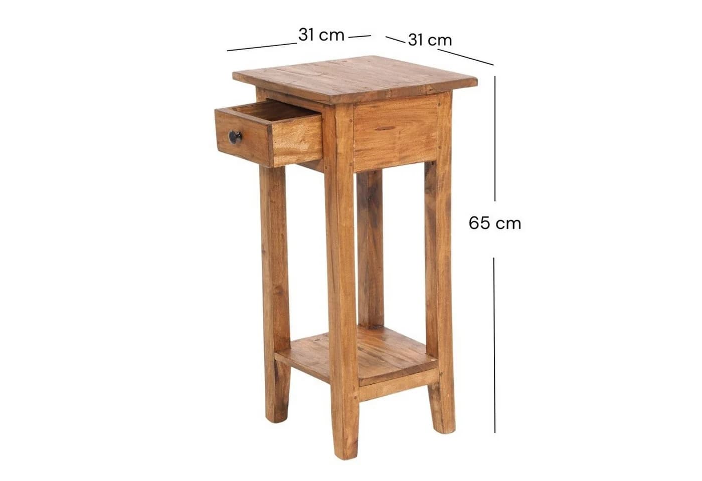 DESIGN DELIGHTS Telefontisch DRAWER 65 Altholz massiv Beistelltisch Shabby Chic