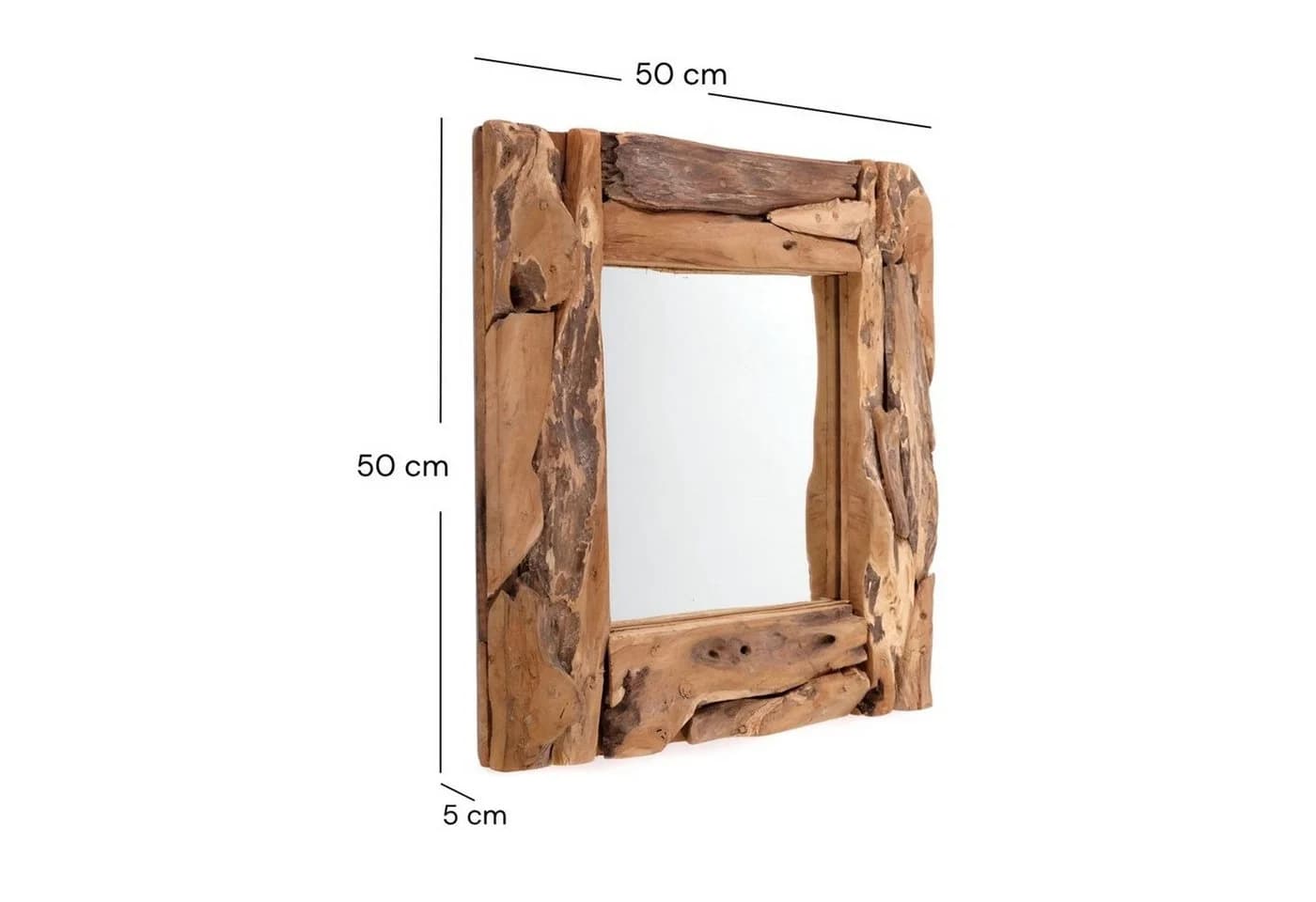 DESIGN DELIGHTS Wandspiegel Wurzelholz Beachside 50x50 cm