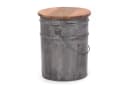 DESIGN DELIGHTS Beistelltisch Hocker Sitztonne Metall Holz 40x30 cm Bild 2