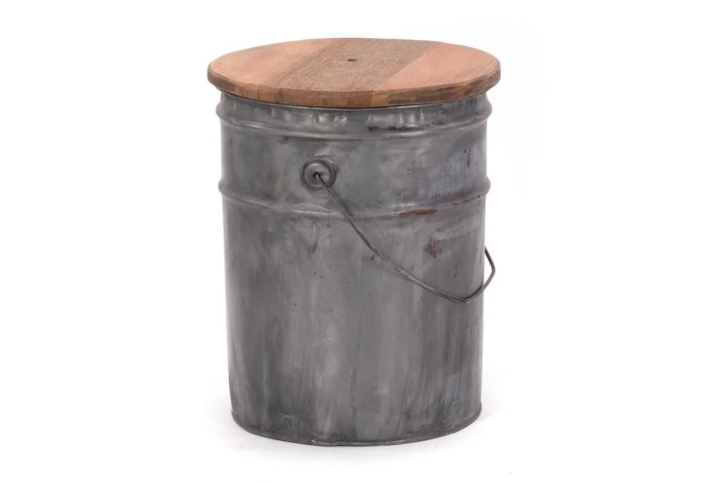 DESIGN DELIGHTS Beistelltisch Hocker Sitztonne Metall Holz 40x30 cm - Bild 2