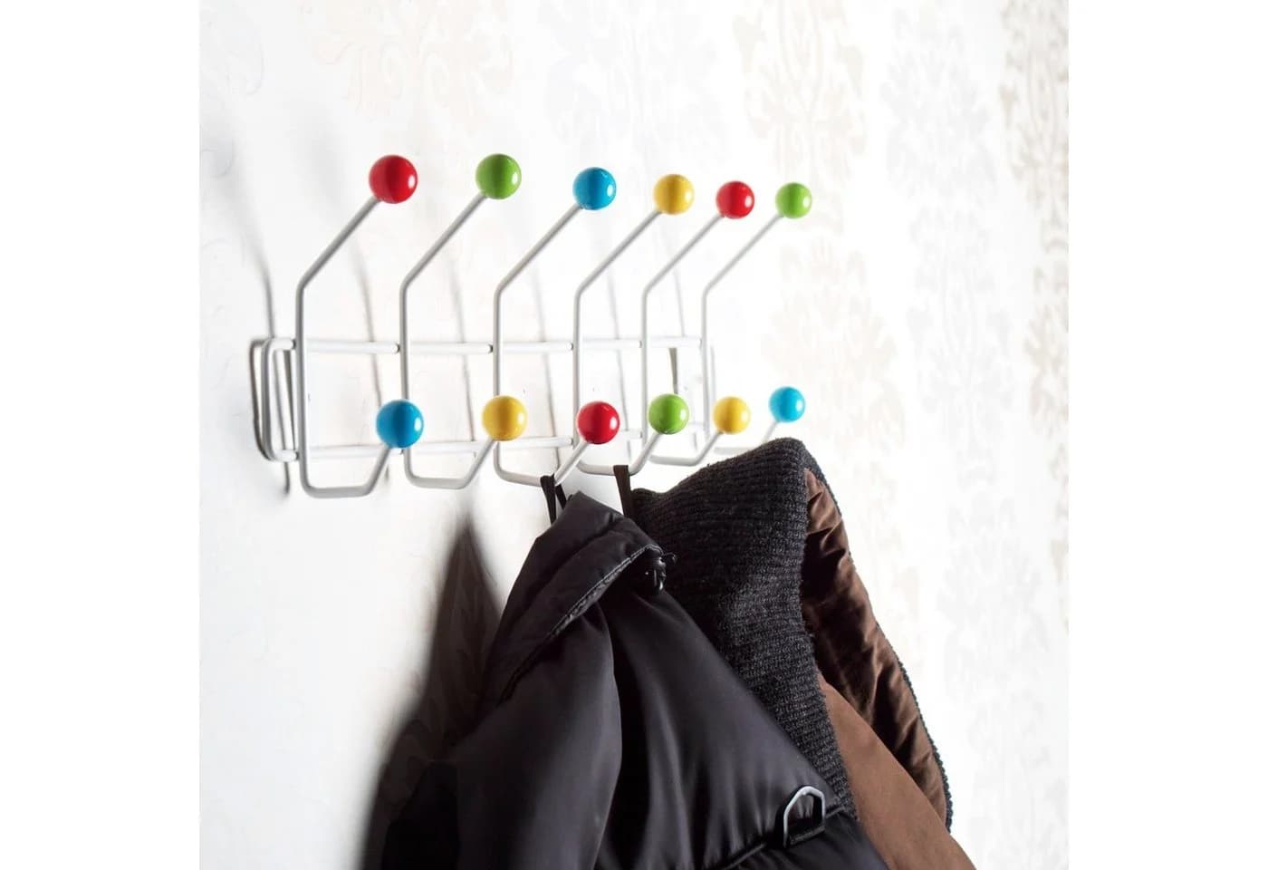 DESIGN DELIGHTS Wandgarderobe COLOUR BALL 12 Haken Bunt Metall