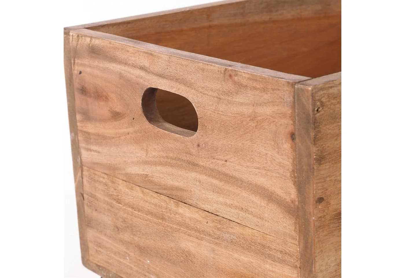 DESIGN DELIGHTS Rollbare Holzkiste BOX aus Massivholz Beige - Bild 5