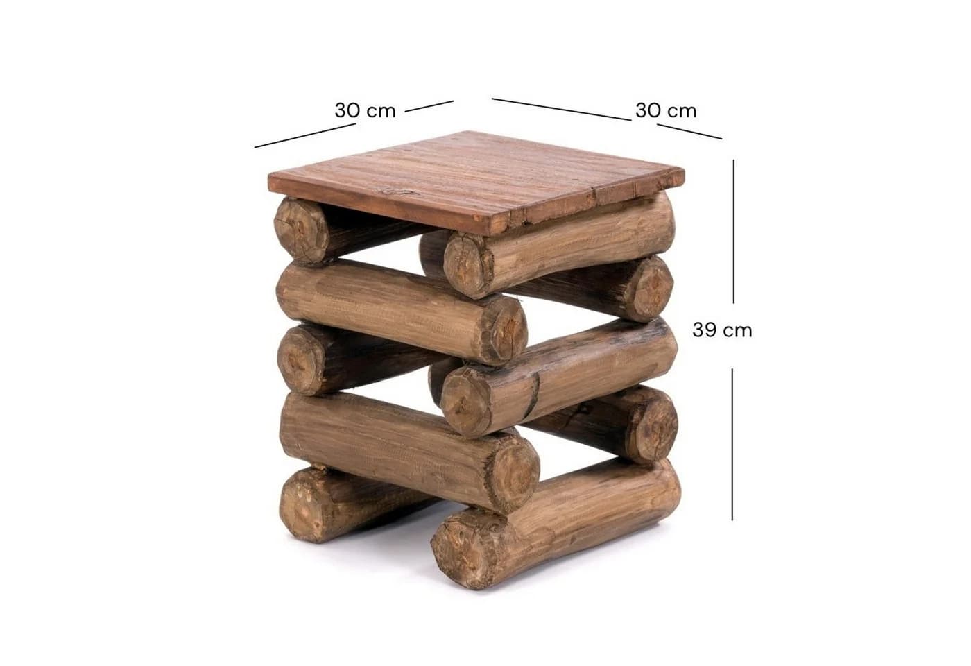 DESIGN DELIGHTS Hocker BLOCK 38 Altholz Massiv Rustikal