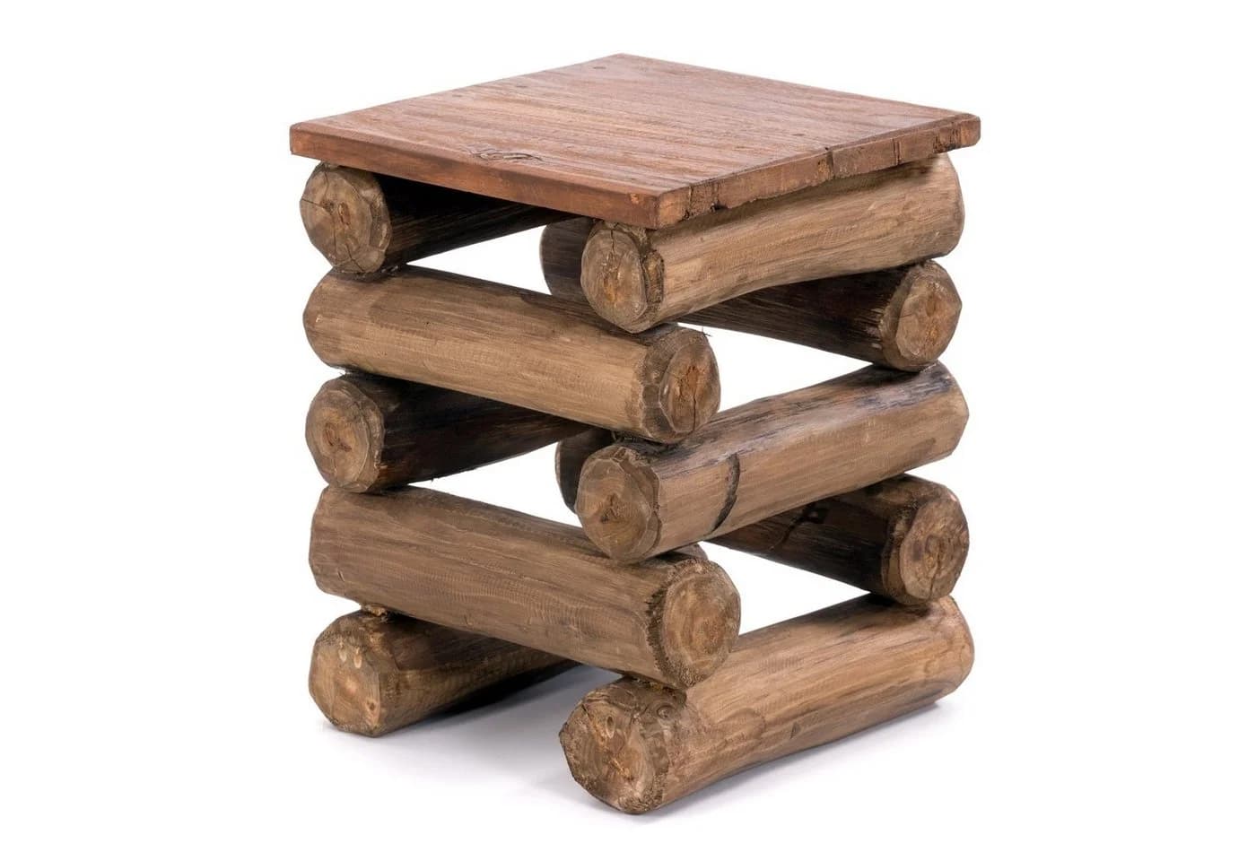 DESIGN DELIGHTS Hocker BLOCK 38 Altholz Massiv Rustikal - Bild 2