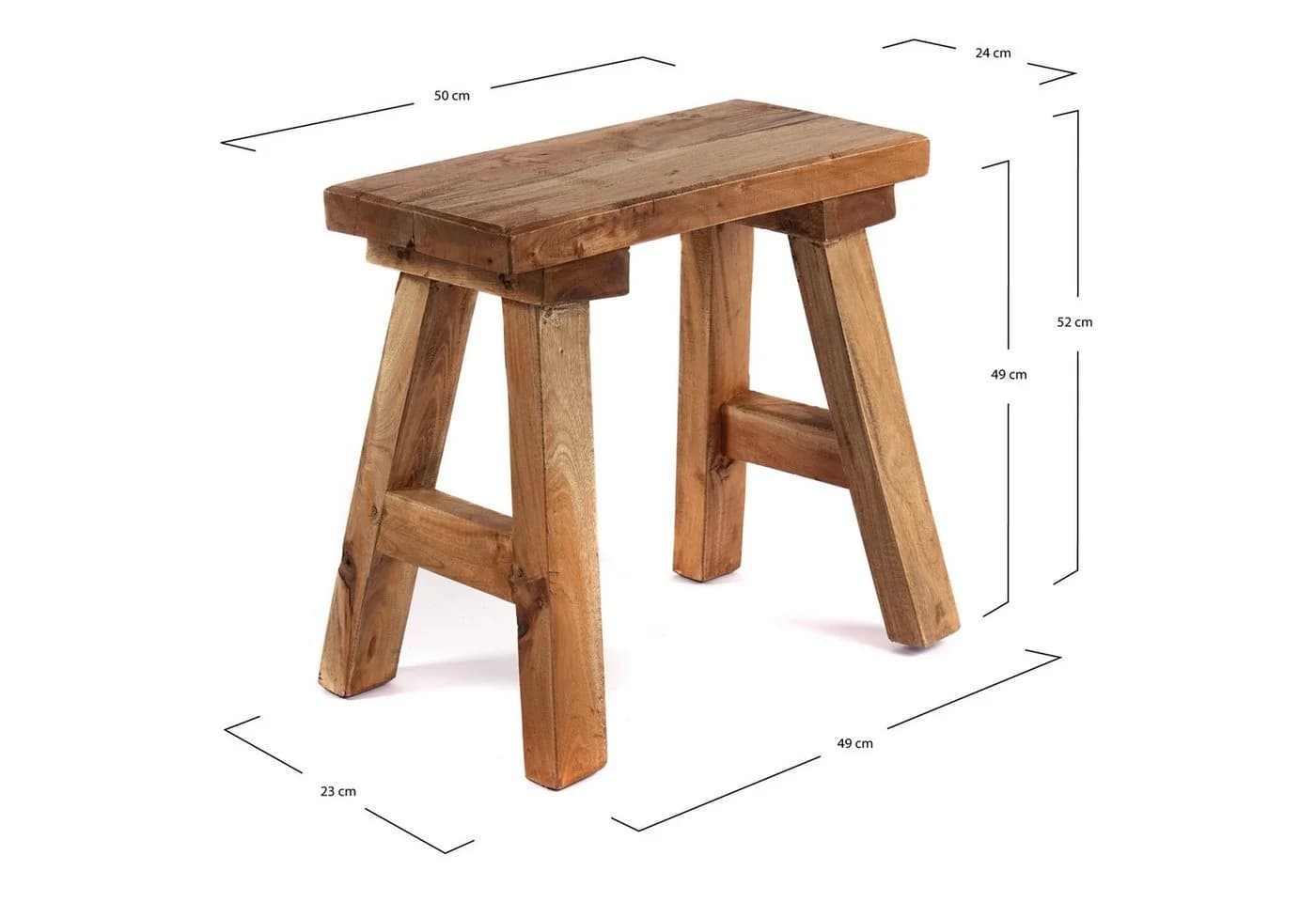 DESIGN DELIGHTS Hocker Rustico Altholz Massiv Vintage
