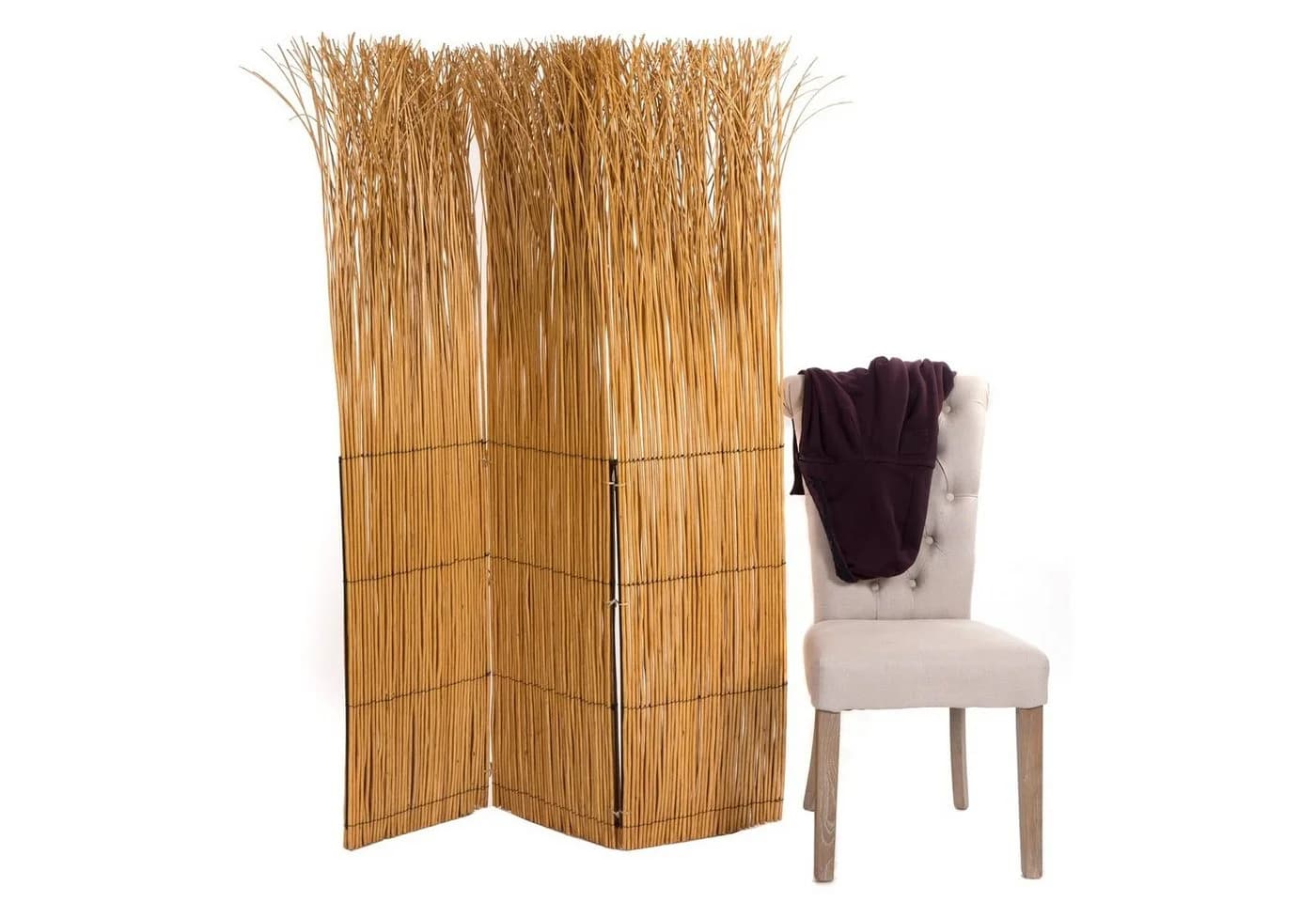 DESIGN DELIGHTS Paravent Naturweide Honigfarben Raumteiler - Bild 3