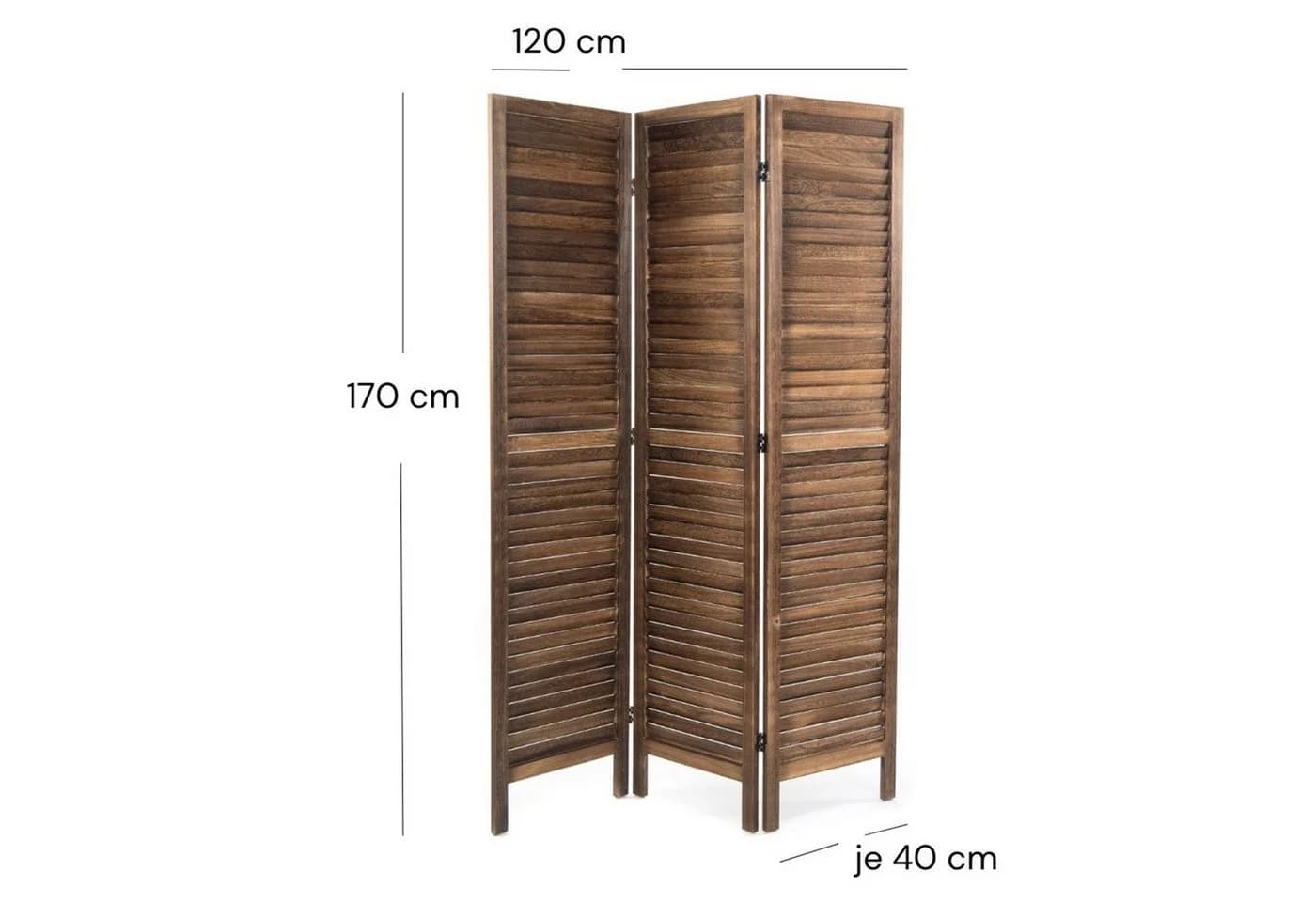 DESIGN DELIGHTS Paravent Raumteiler COTTAGE Holz Braun
