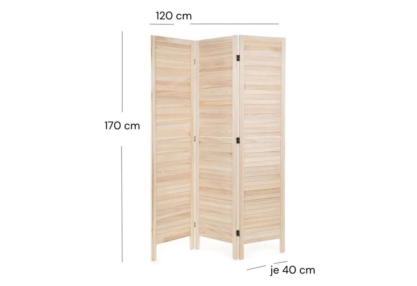DESIGN DELIGHTS Paravent Raumteiler COTTAGE Beige Holz