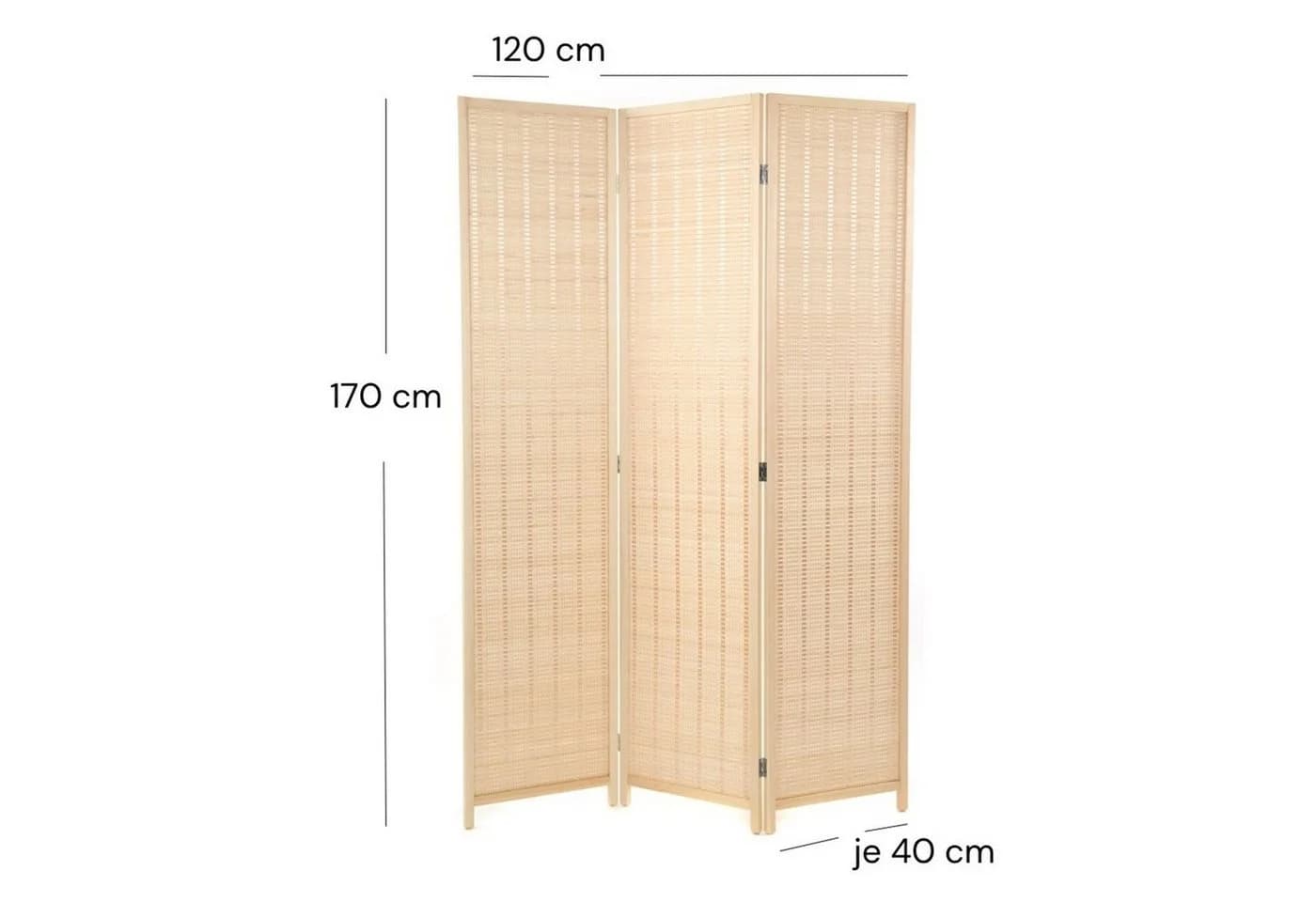 DESIGN DELIGHTS Paravent BASTIA Bambus Raumteiler mit Wendeeffekt