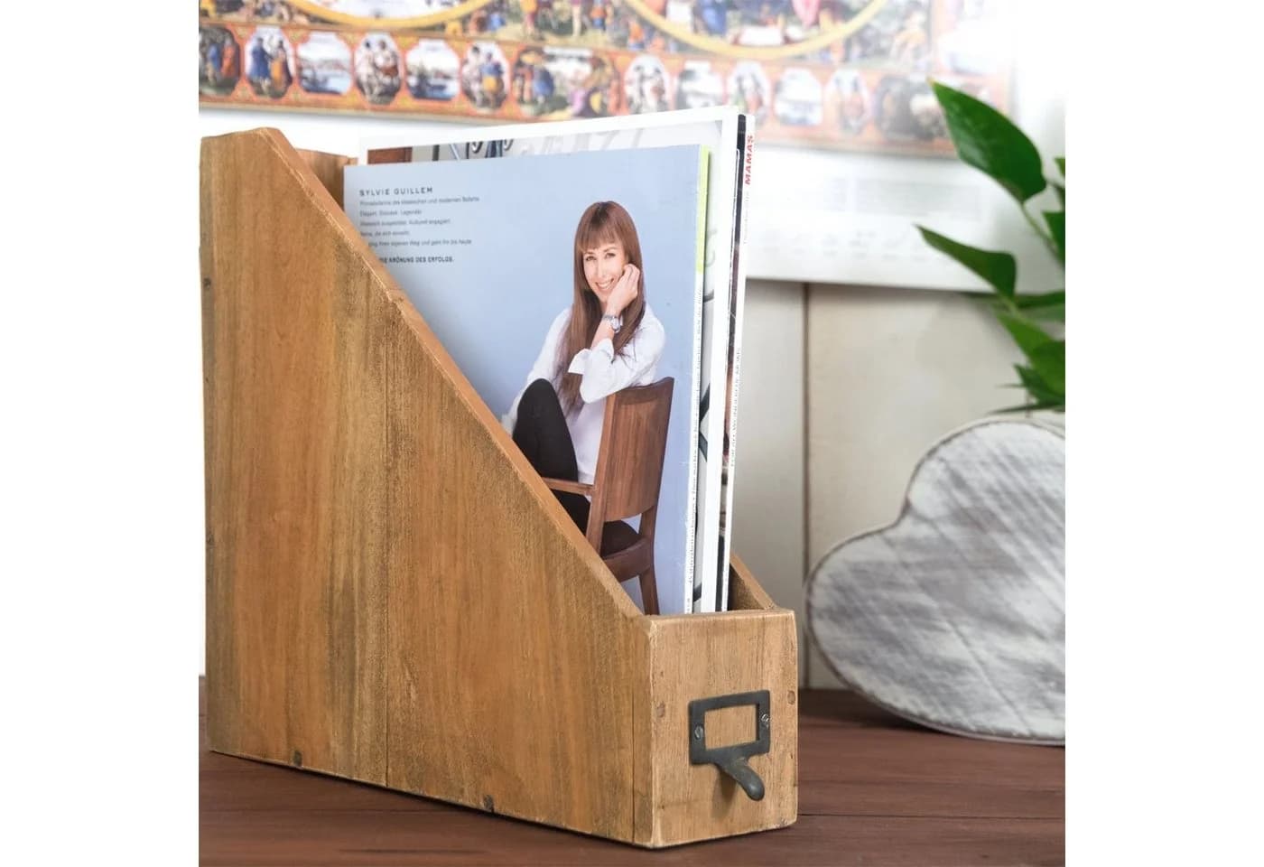 DESIGN DELIGHTS Aufbewahrungsbox STEHSAMMLER "NOTA" Altholz massiv Holz 30 cm Stehordner - Bild 3