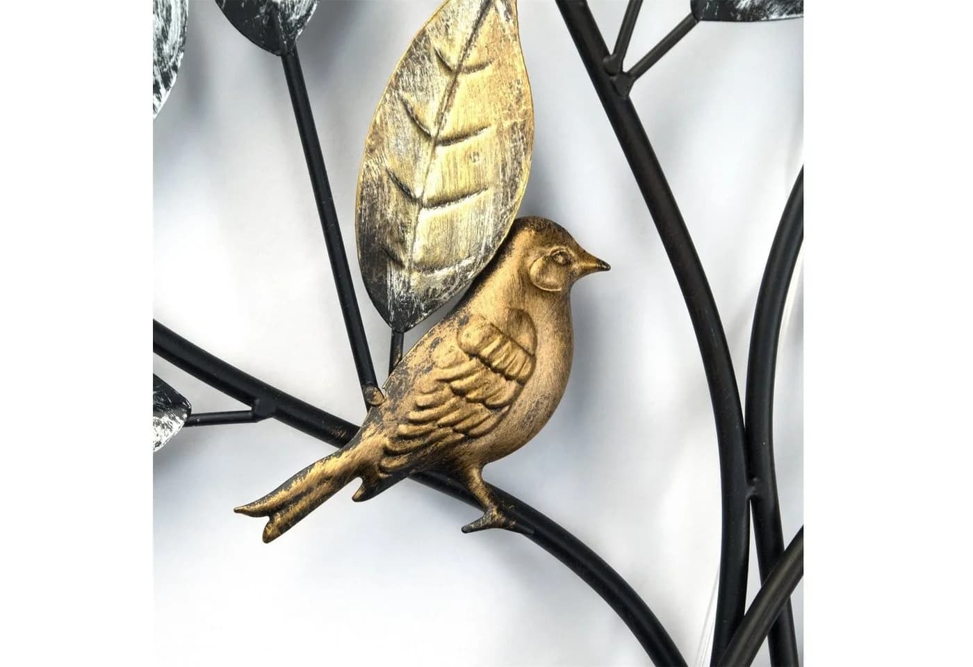 DESIGN DELIGHTS Wanddeko Baum mit Vögeln Metall Schwarz Gold Silber - Bild 5