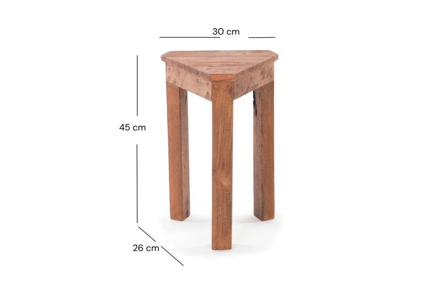 DESIGN DELIGHTS Beistelltisch Milo Massivholz Dreieckig Beige