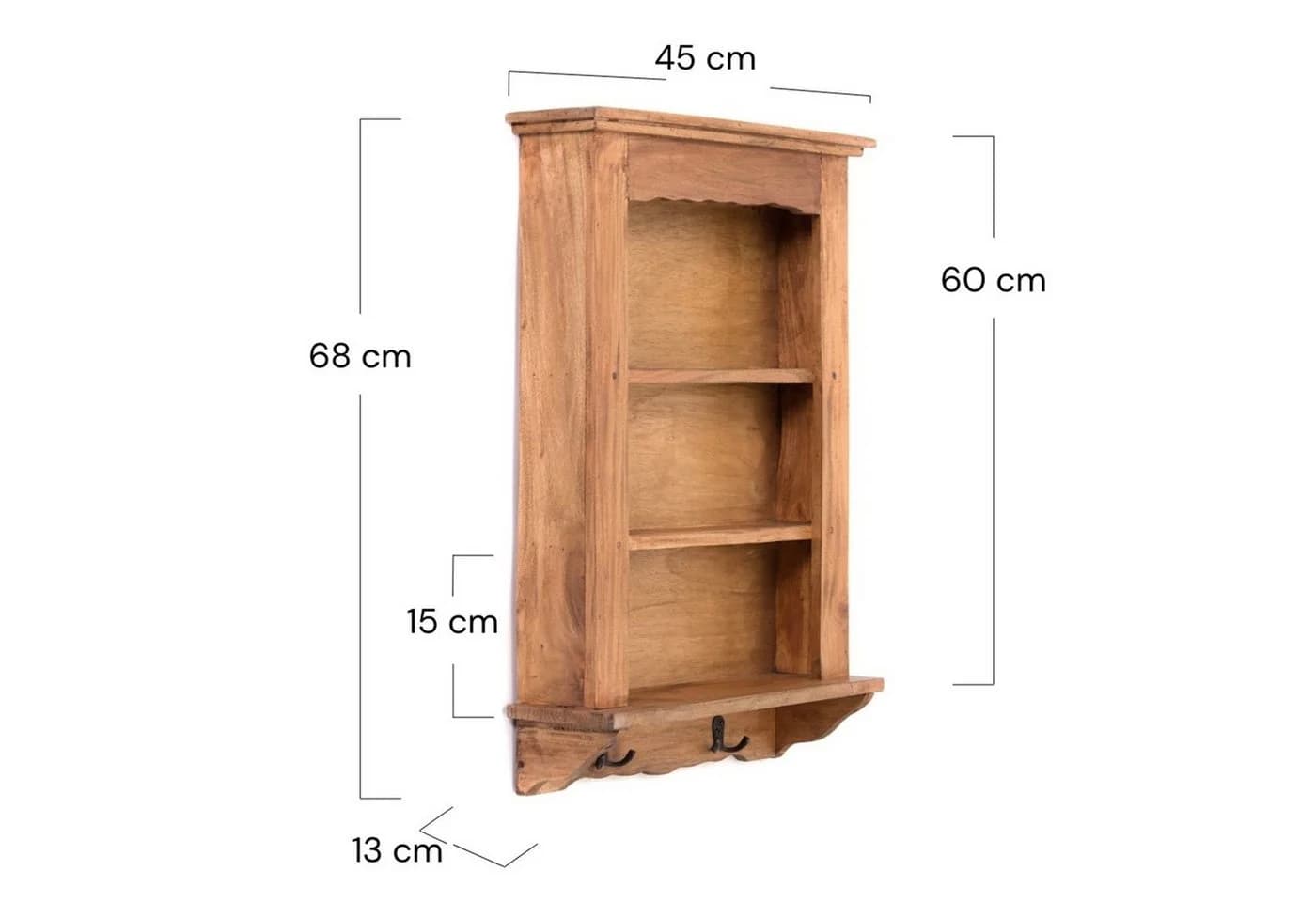 Wandregal aus Holz und Altholz im Country- und Landhausstil