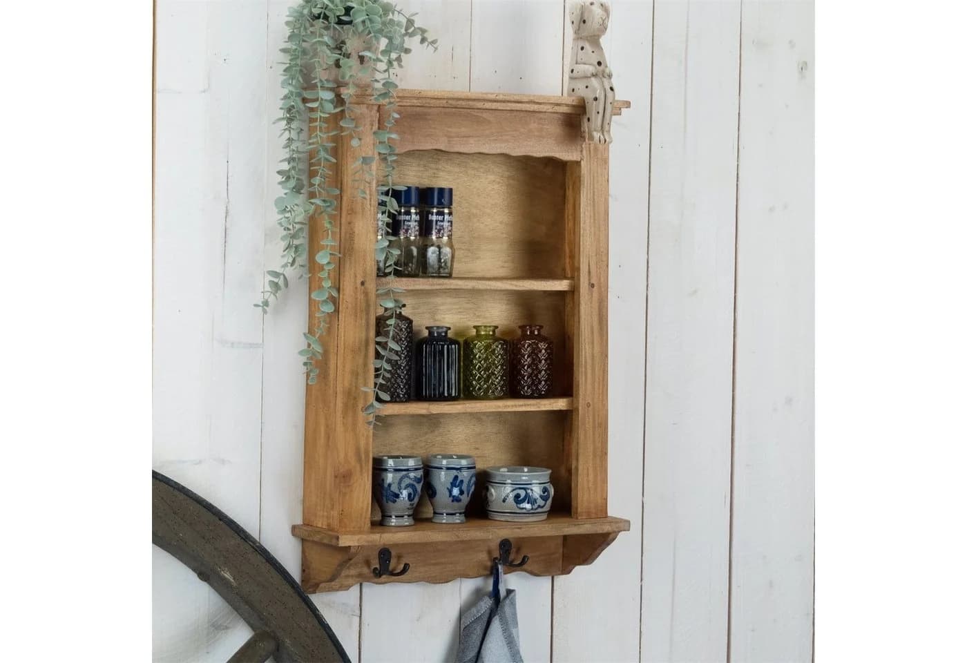 Wandregal aus Holz und Altholz im Country- und Landhausstil - Bild 3