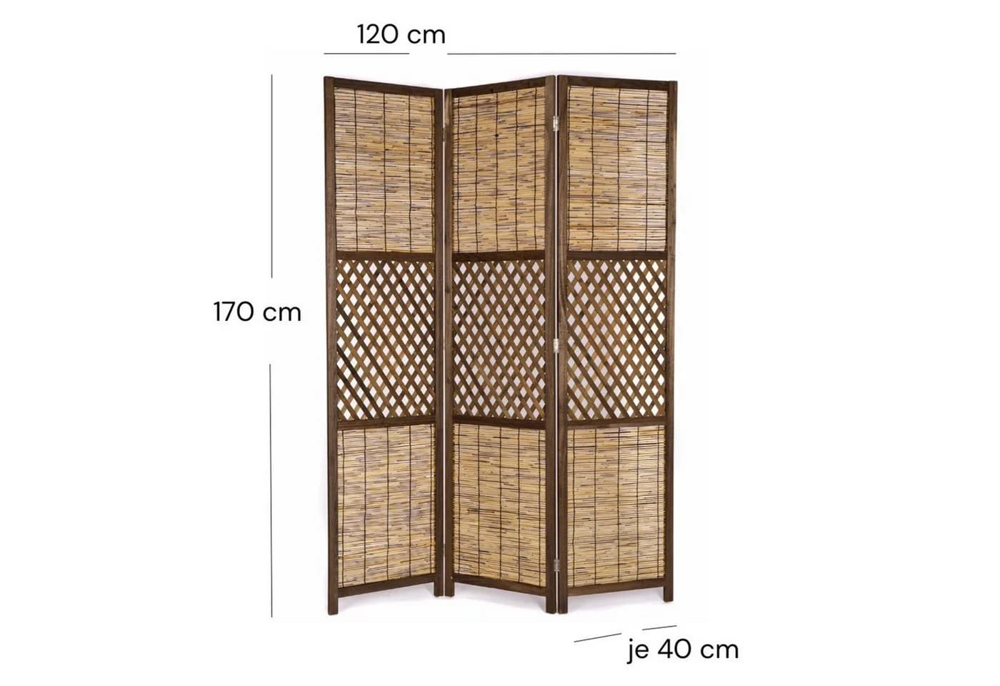 CREEDWOOD Paravent 3-teilig Bambus Schilfrohr Natur