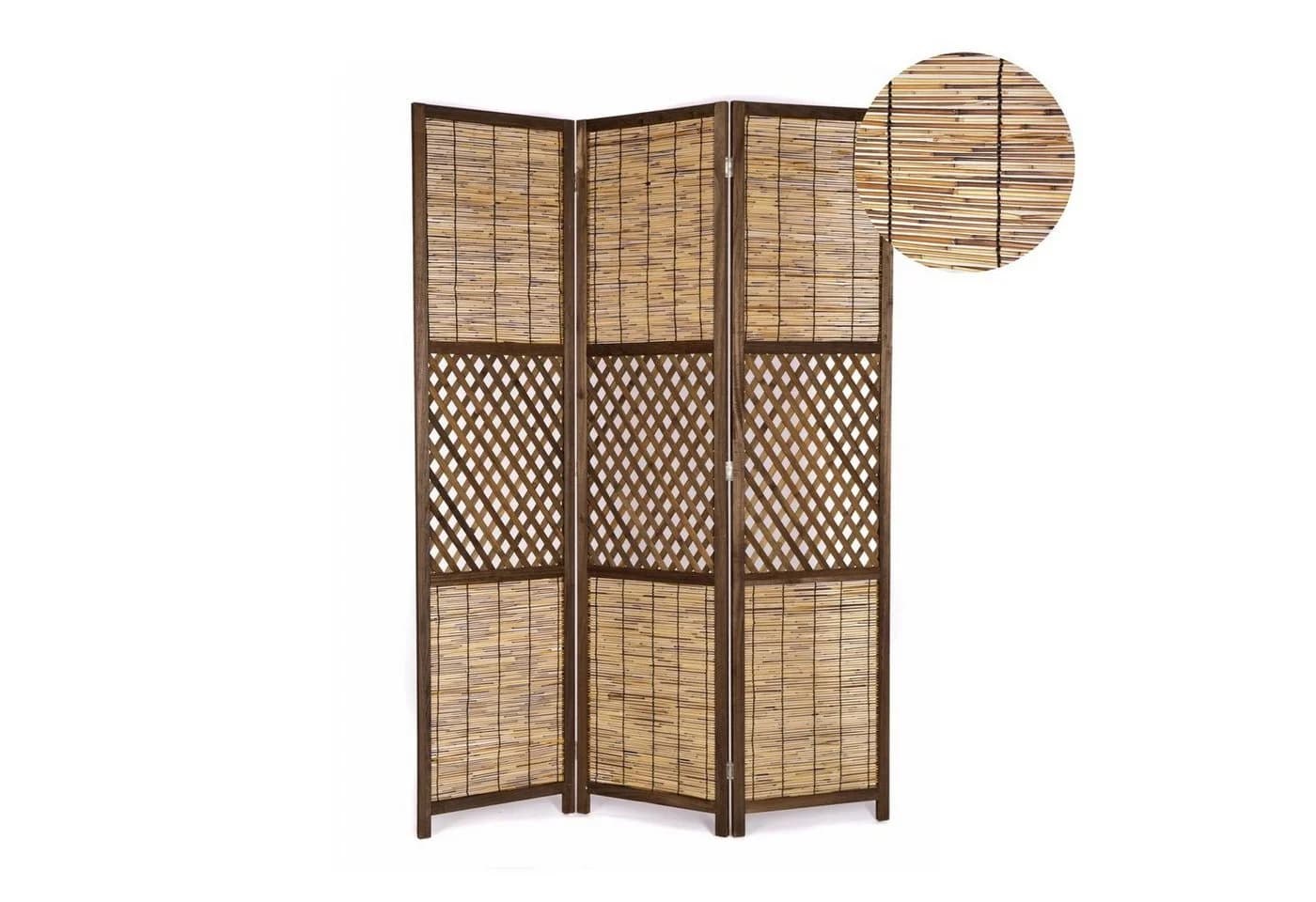 CREEDWOOD Paravent 3-teilig Bambus Schilfrohr Natur - Bild 2