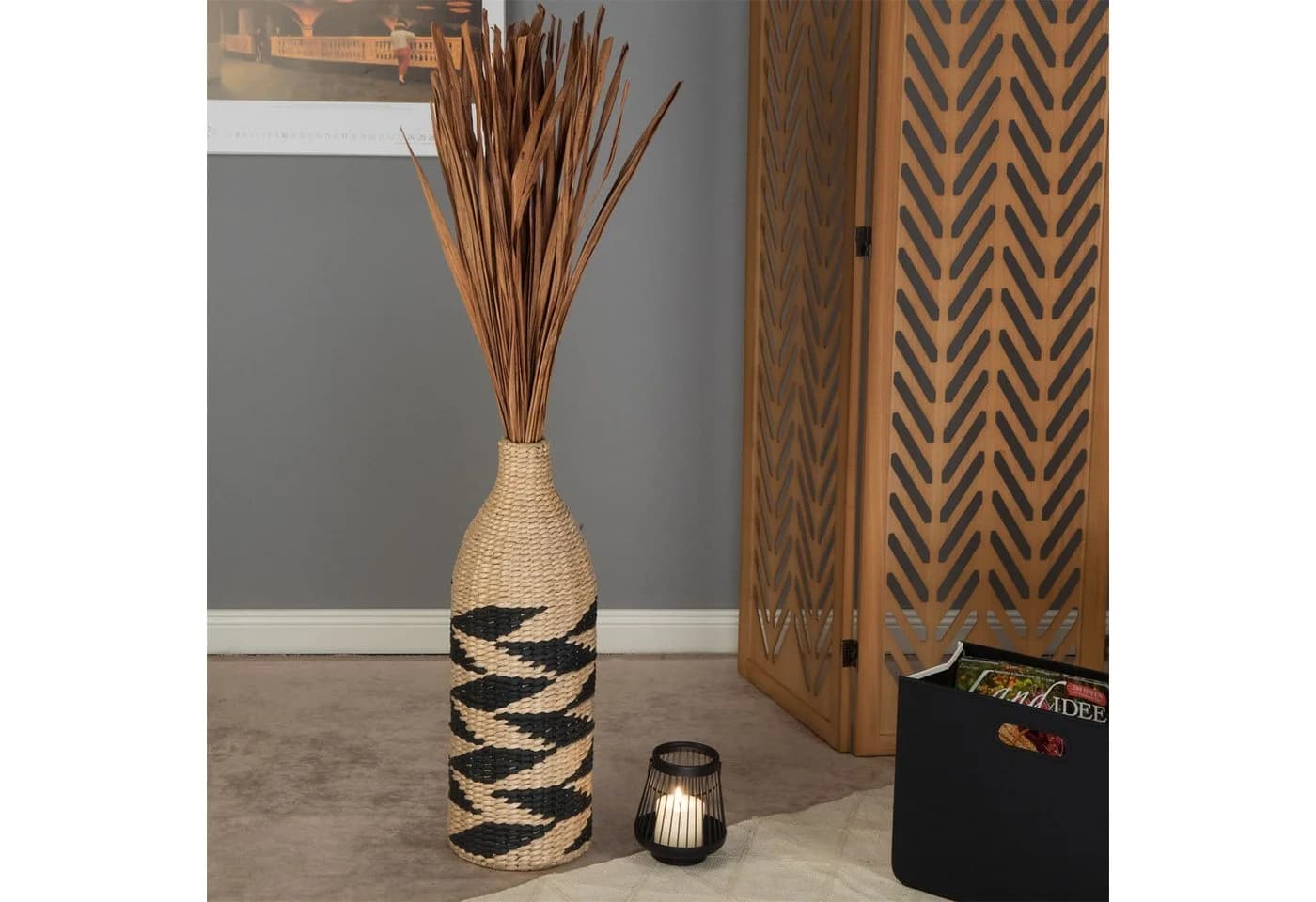 CREEDWOOD Wasserhyazinthenvase Raya 60 cm Stroh Vase - Bild 3