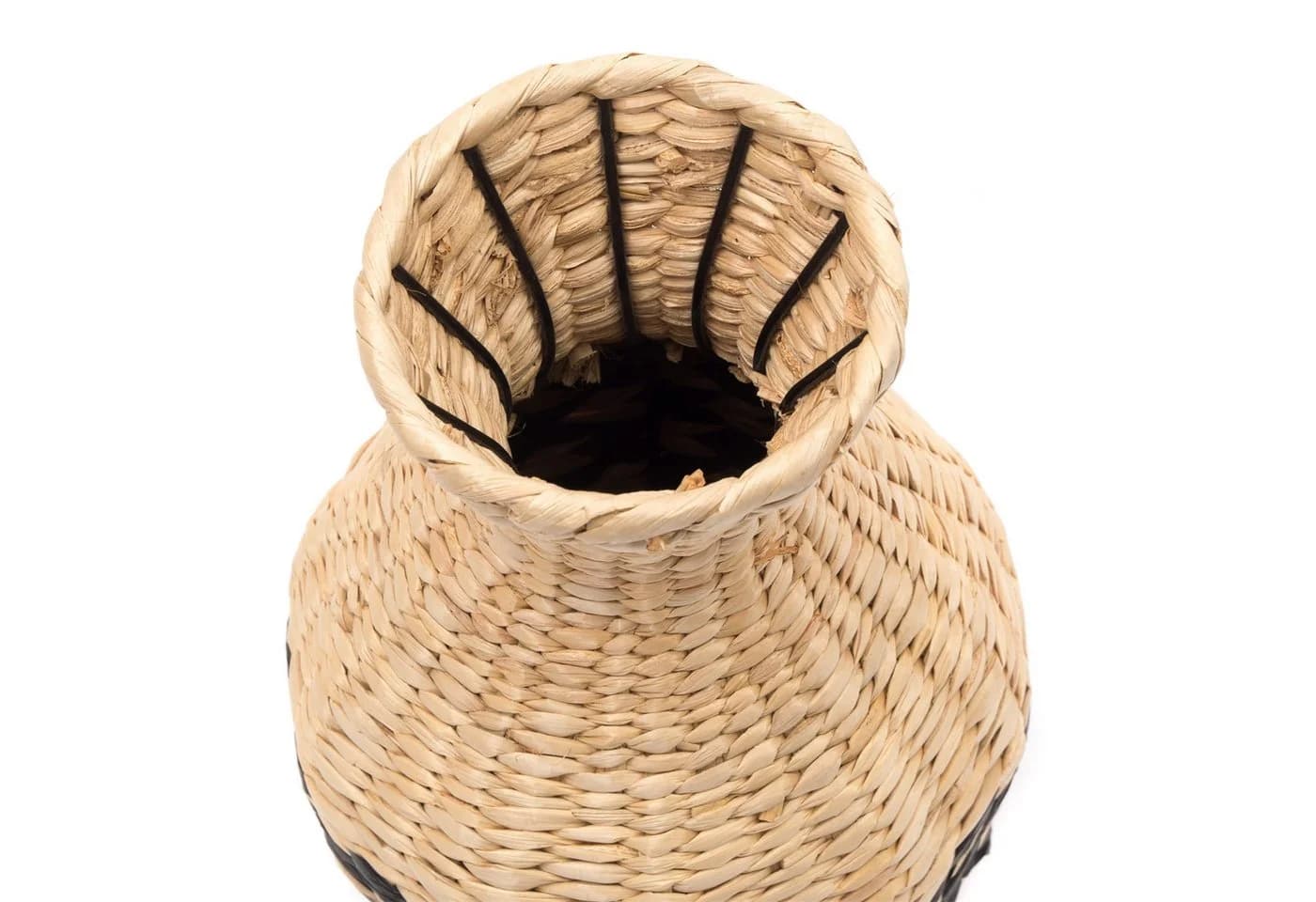 CREEDWOOD Stroh Vase CUADRO Natur Schwarz 42 cm Deko Boden Vase - Bild 5