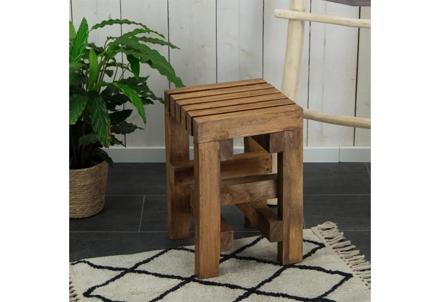 CREEDWOOD Hocker TETRIS aus massivem Altholz rustikal - Bild 3