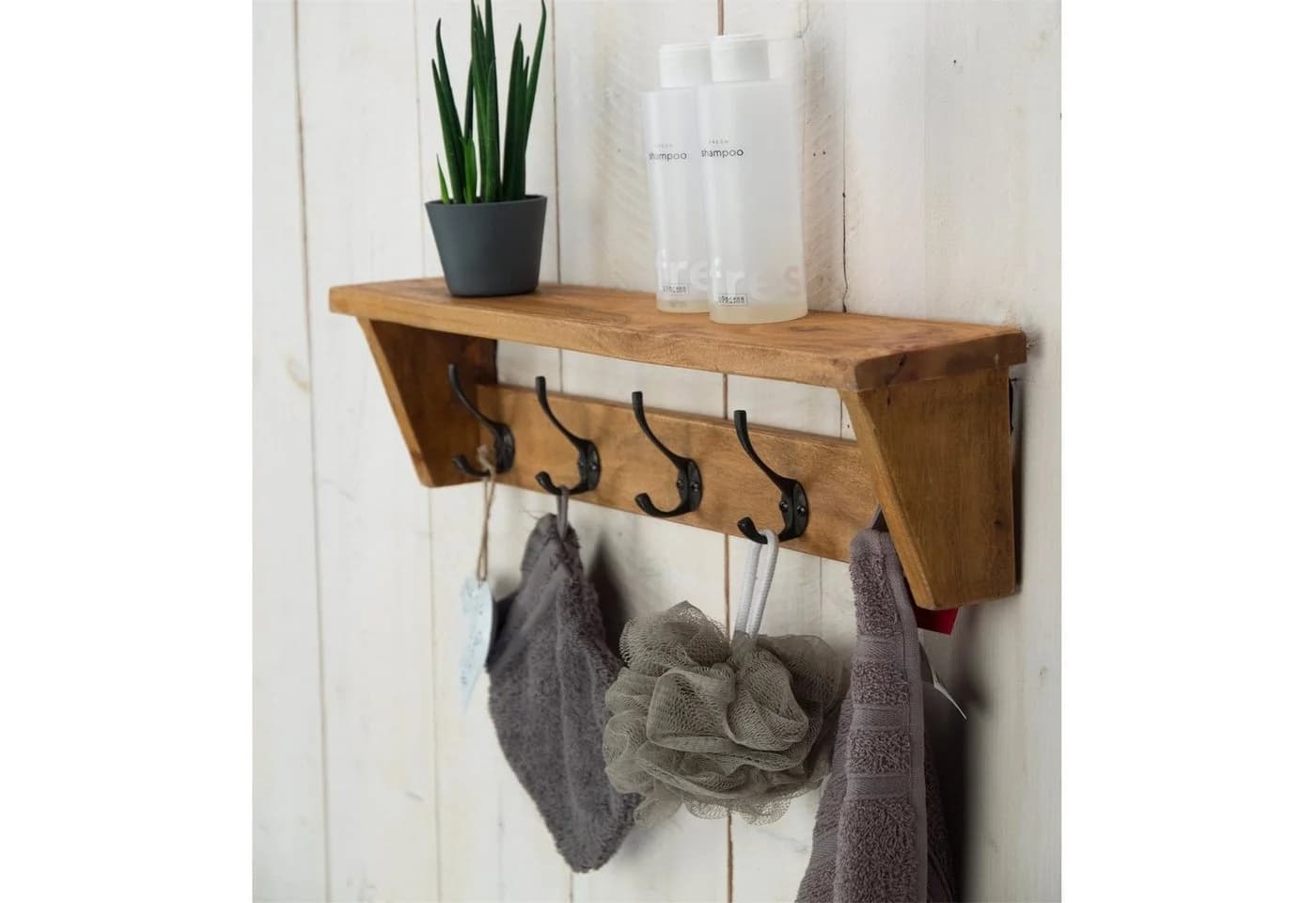 CREEDWOOD Wandgarderobe Gerda Altholz 5 Haken Ablage - Bild 3