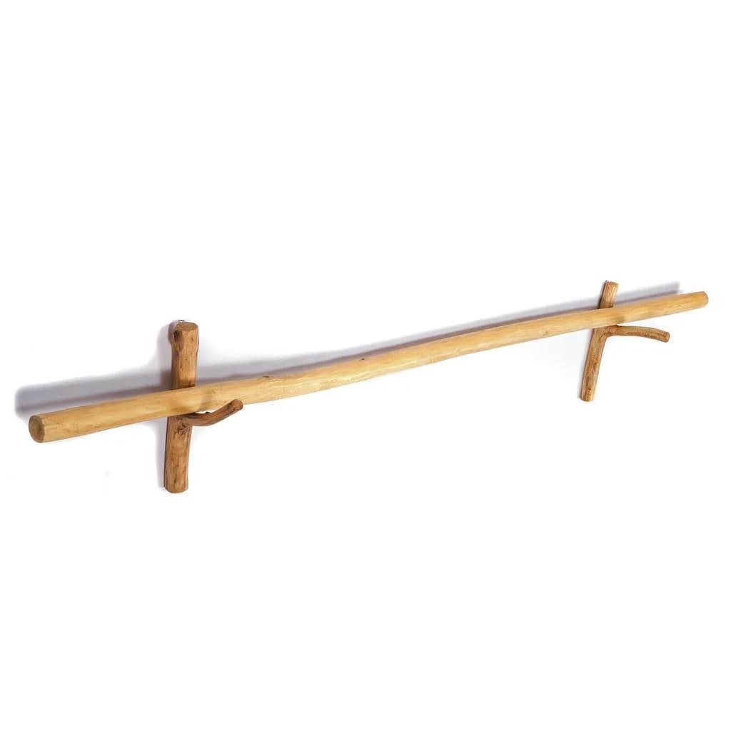 Creedwood Gardinenstange Vara aus Echtholz mit Wandhalterung