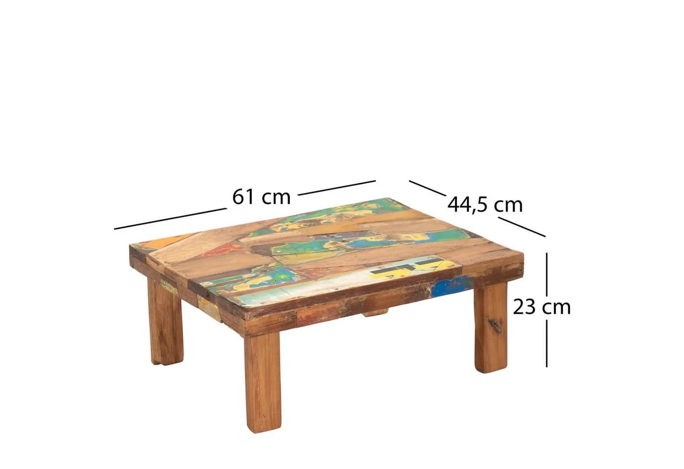 CREEDWOOD Beistelltisch MIX Vintage Recyclingholz Bunt