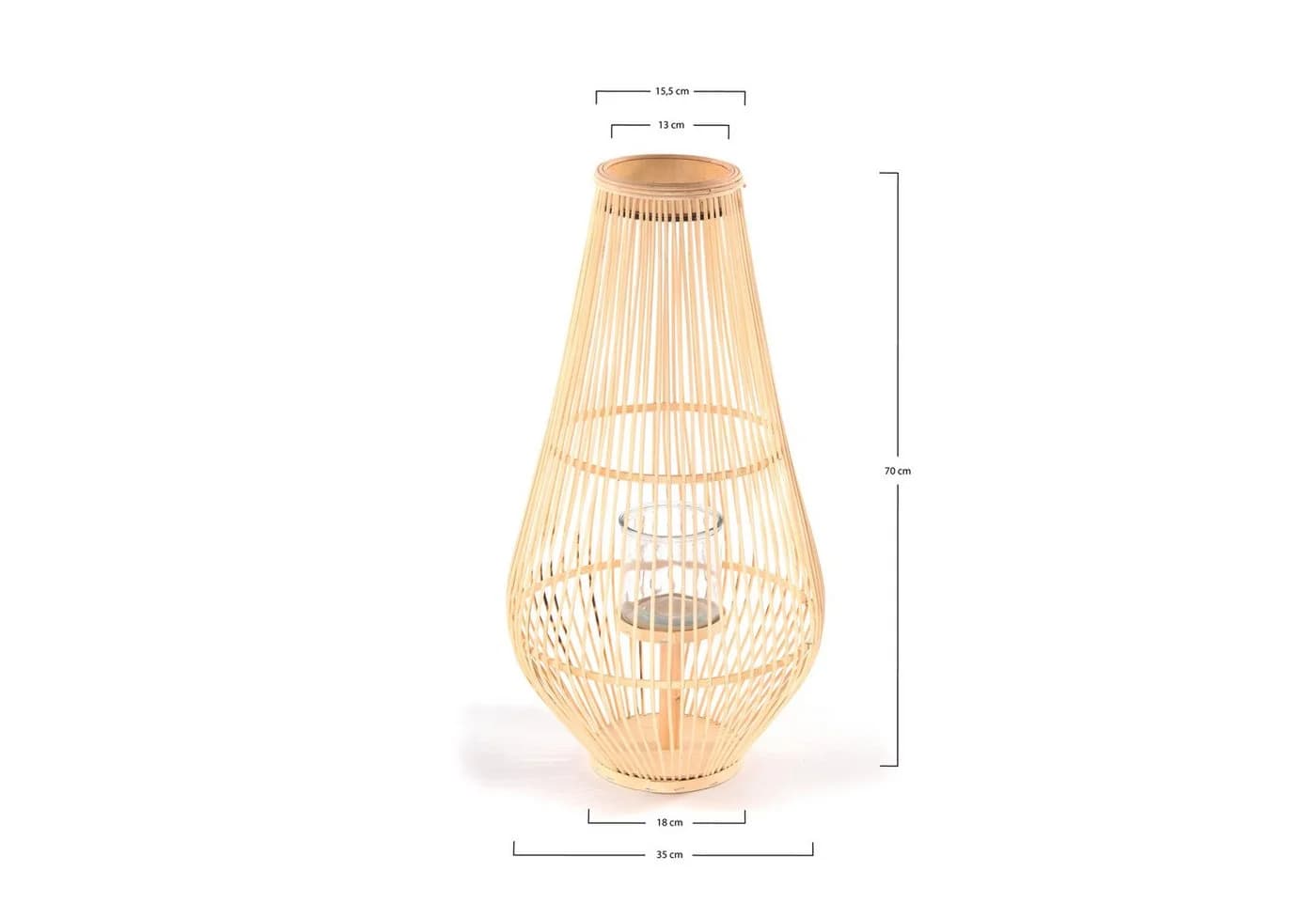 Windlicht, Bodenlaterne, Kerzenhalter aus Naturmaterial