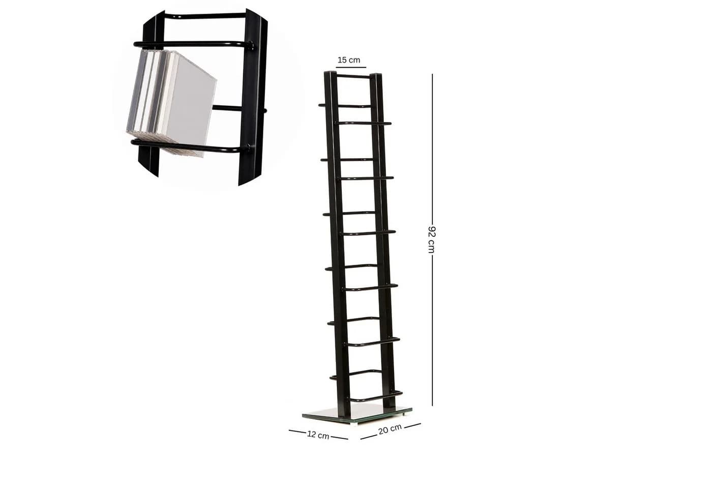 DESIGN DELIGHTS CD-Regal TOWER Schwarz Metall