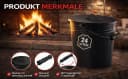 El Fuego Ascheeimer mit Deckel Schwarz 24 Liter Bild 2