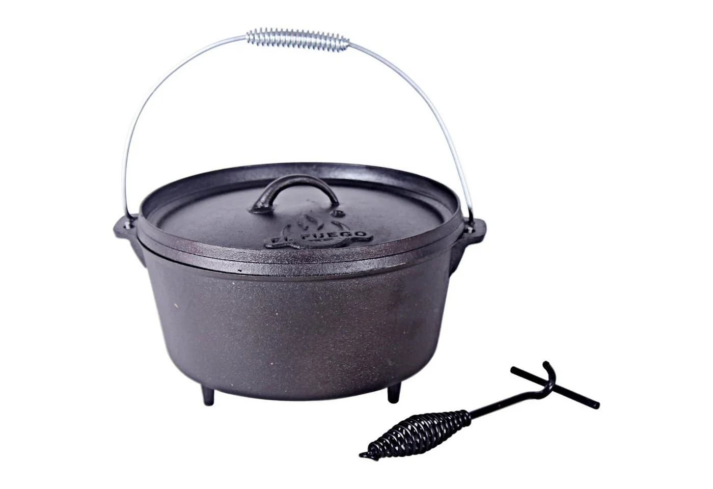 El Fuego Dutch Oven Schmortopf mit Deckelheber 8,26 Liter Gusseisen - Bild 2