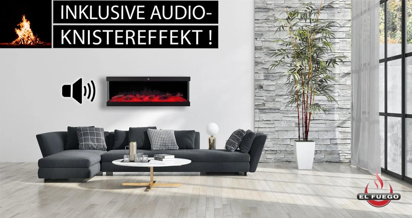El Fuego Elektrokamin „Cannes“ 3D Wandkamin mit App-Steuerung - Bild 4