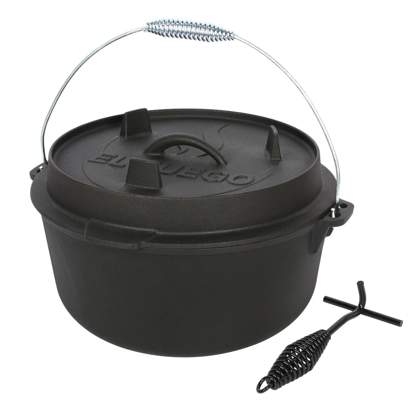 Gusseisen Kasserolle Schwarz für Outdoor und Camping