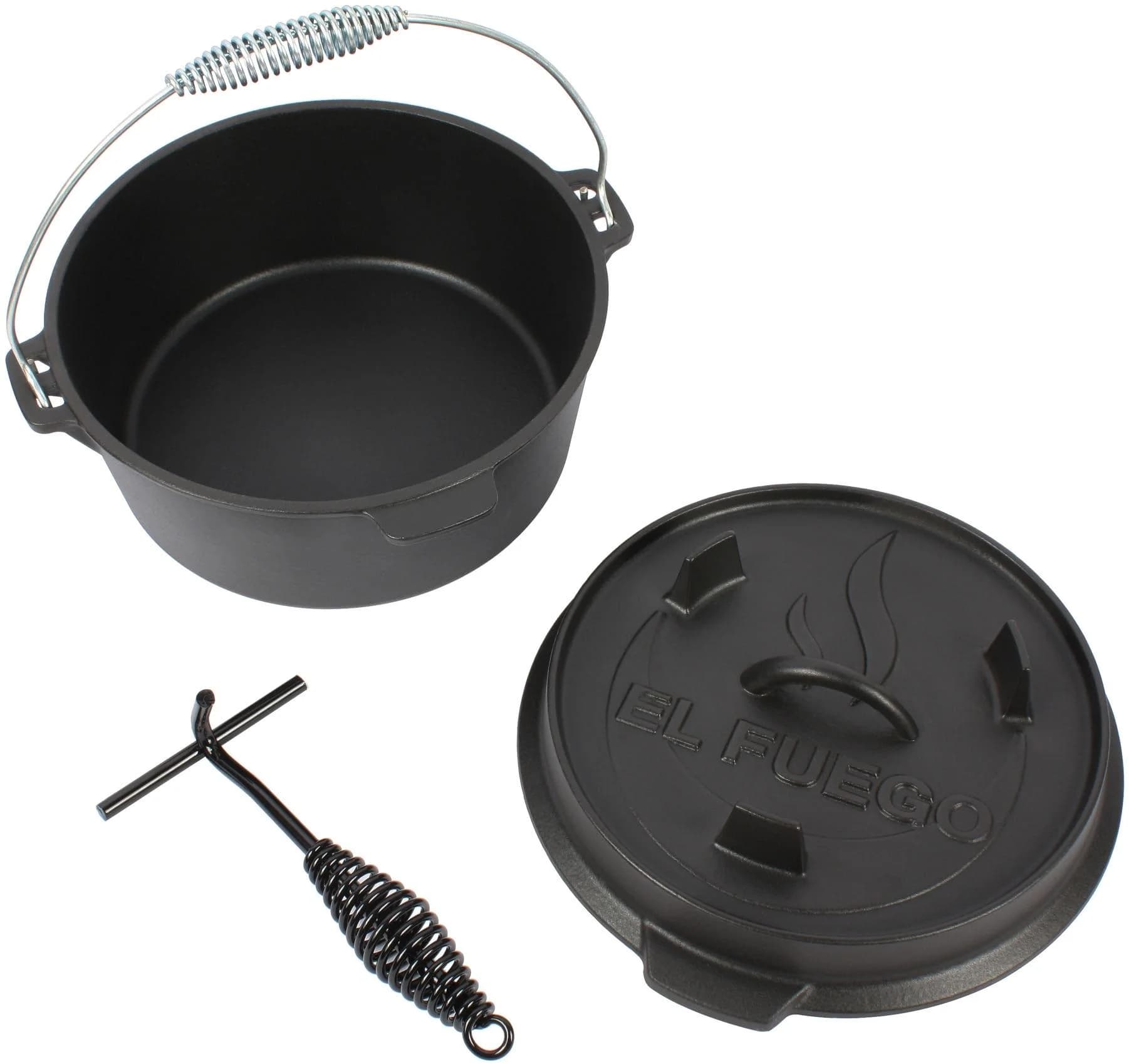 Gusseisen Kasserolle Schwarz für Outdoor und Camping - Bild 2