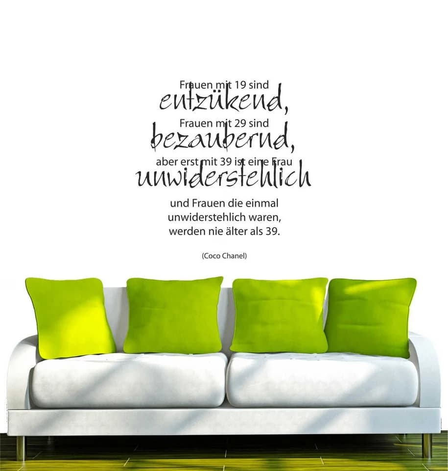 INDIGOS UG Wandtattoo Schwarz Frauen Spruch Vinyl - Bild 2