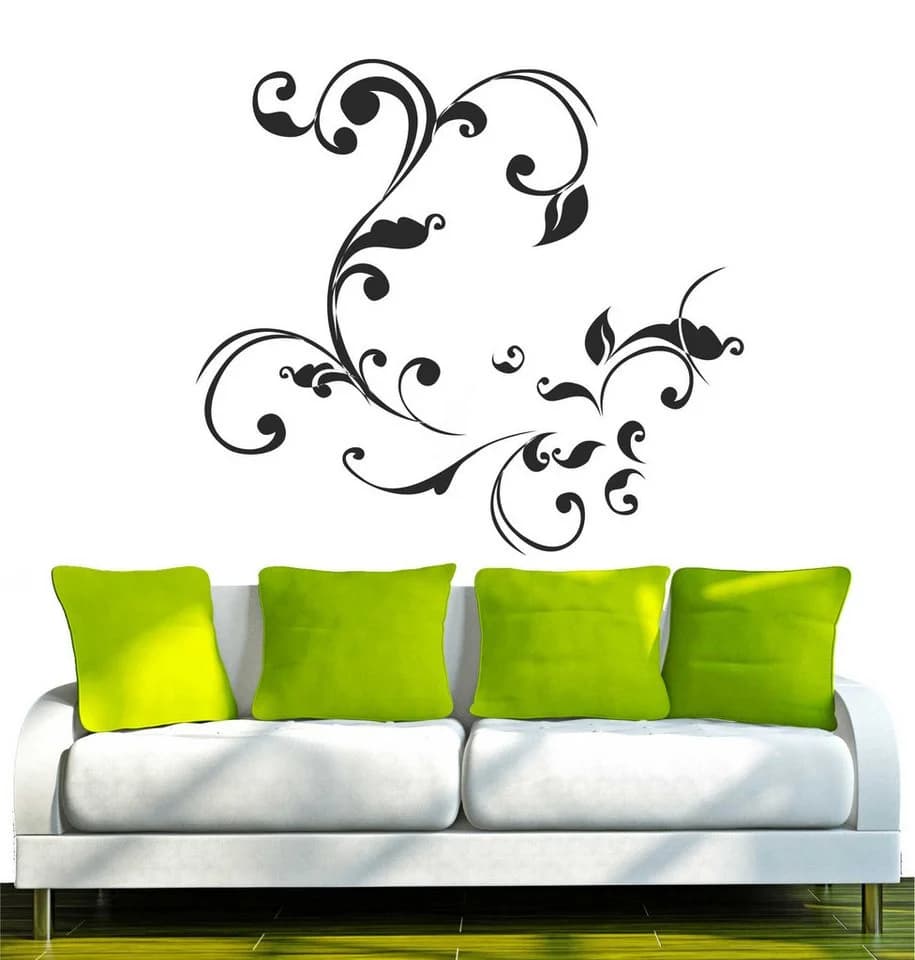 INDIGOS UG Wandtattoo Blatt Ranke Gewirr Pflanze Schwarz - Bild 2
