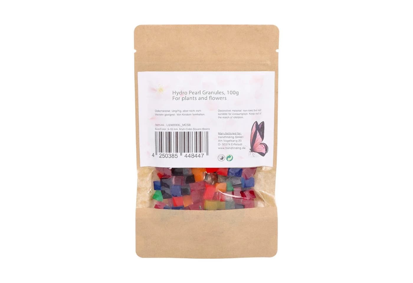 trendfinding Deko-Granulate 100 g Hydroperlen Square Beads Mehrfarbig