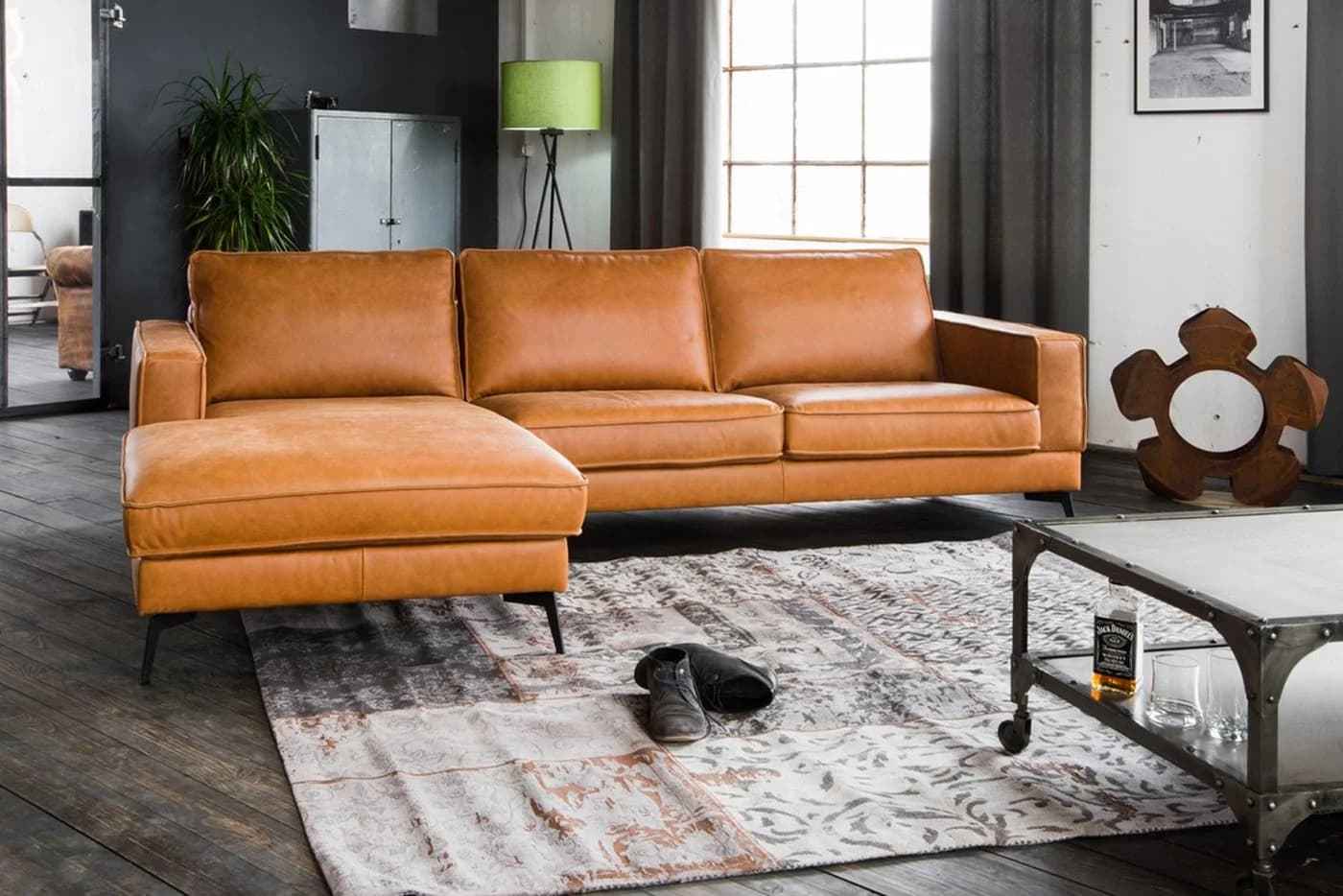 KAWOLA Ecksofa BLOOM L-Form Leder Braun - Bild 3