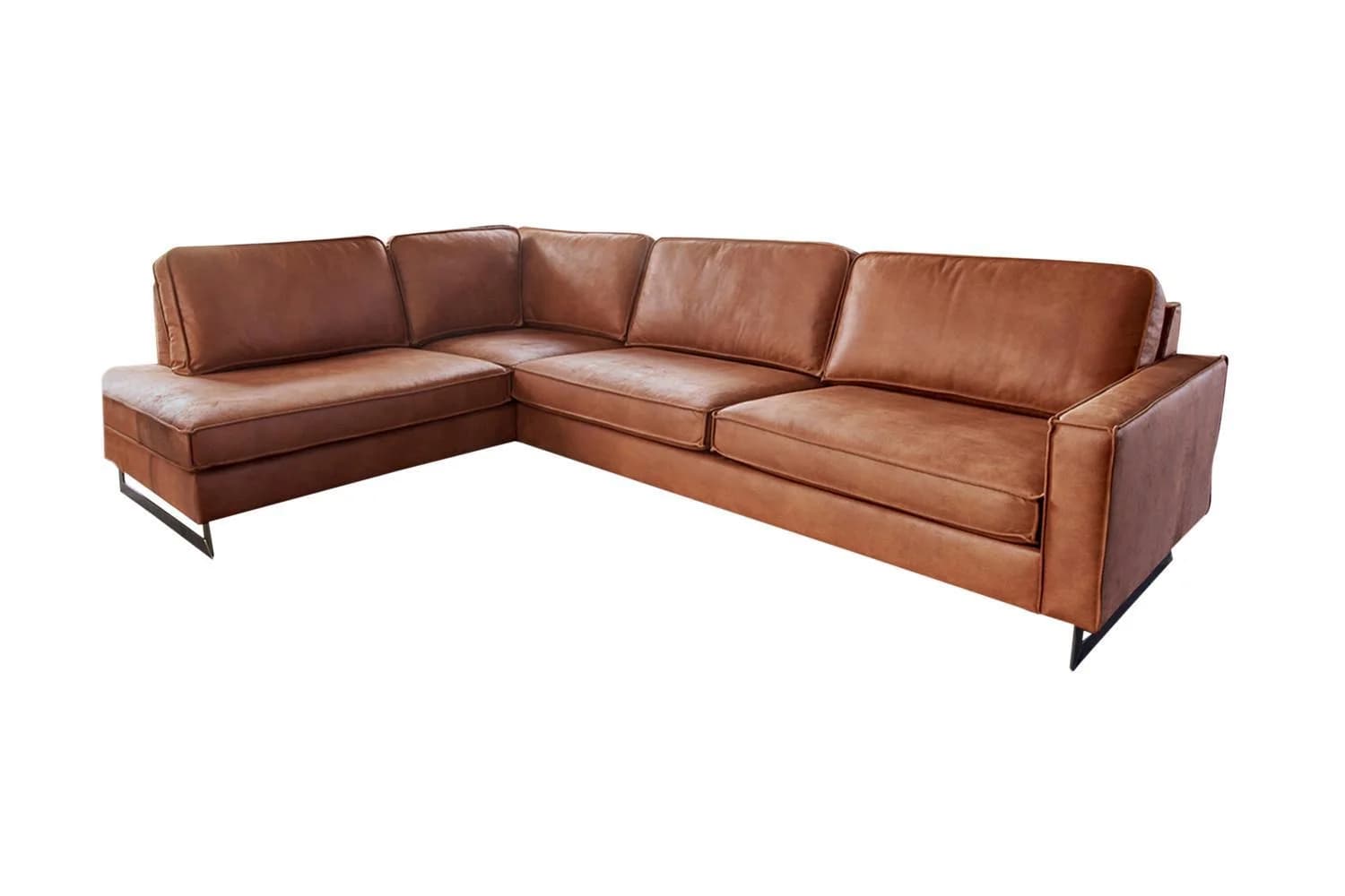 KAWOLA ECKSOFA VILNIUS Braun Lederfaserstoff