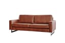 KAWOLA Sofa VILNIUS 2-3-Sitzer Lederfaserstoff Braun Bild 1